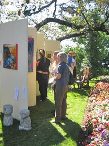 Crowd enjoying art at Laguna Art and Garden Gala
